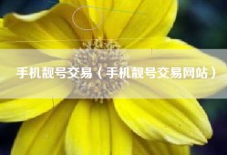 手机靓号交易（手机靓号交易网站）